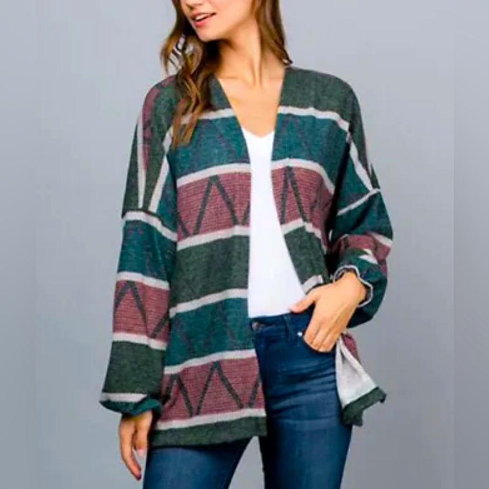 Acting Pro Multicolor Striped Cardigan